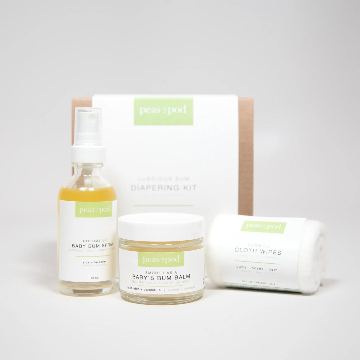 Peas In A Pod Luscious Bum Diapering Kit Gift Set