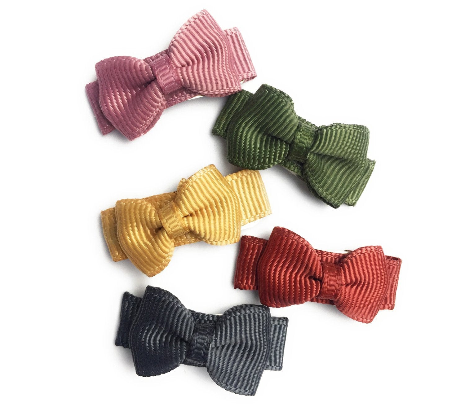 Baby Wisp bows Baby Wisp Small Snap Tuxedo Grosgrain 5 PC Bow Set - Little and Brave