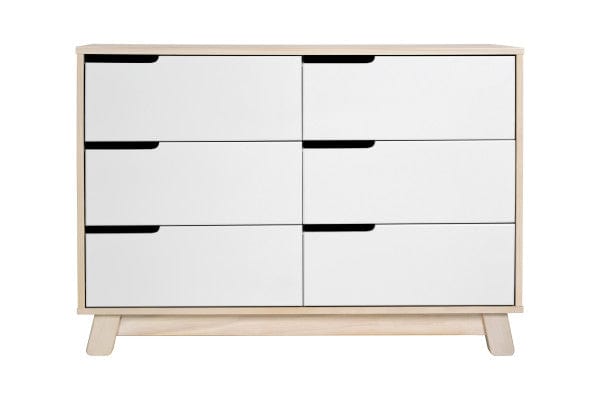 Babyletto change table Washed Natural with White Babyletto Hudson 6-Drawer Double Dresser