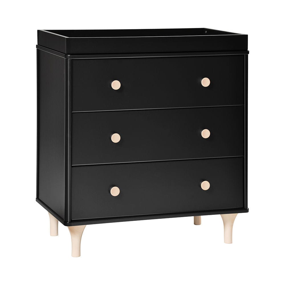 Babyletto change table Black with Washed Natural - Babyletto Lolly Dresser Babyletto Lolly 3-Drawer Changer Dresser