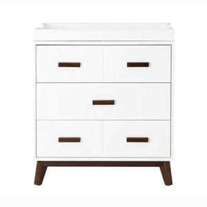 Babyletto change table White and Walnut - Babyletto Scoot Changer Dresser Babyletto Scoot 3-Drawer Changer Dresser