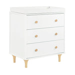 Babyletto change table White with Natural - Babyletto Lolly Dresser Babyletto Lolly 3-Drawer Changer Dresser