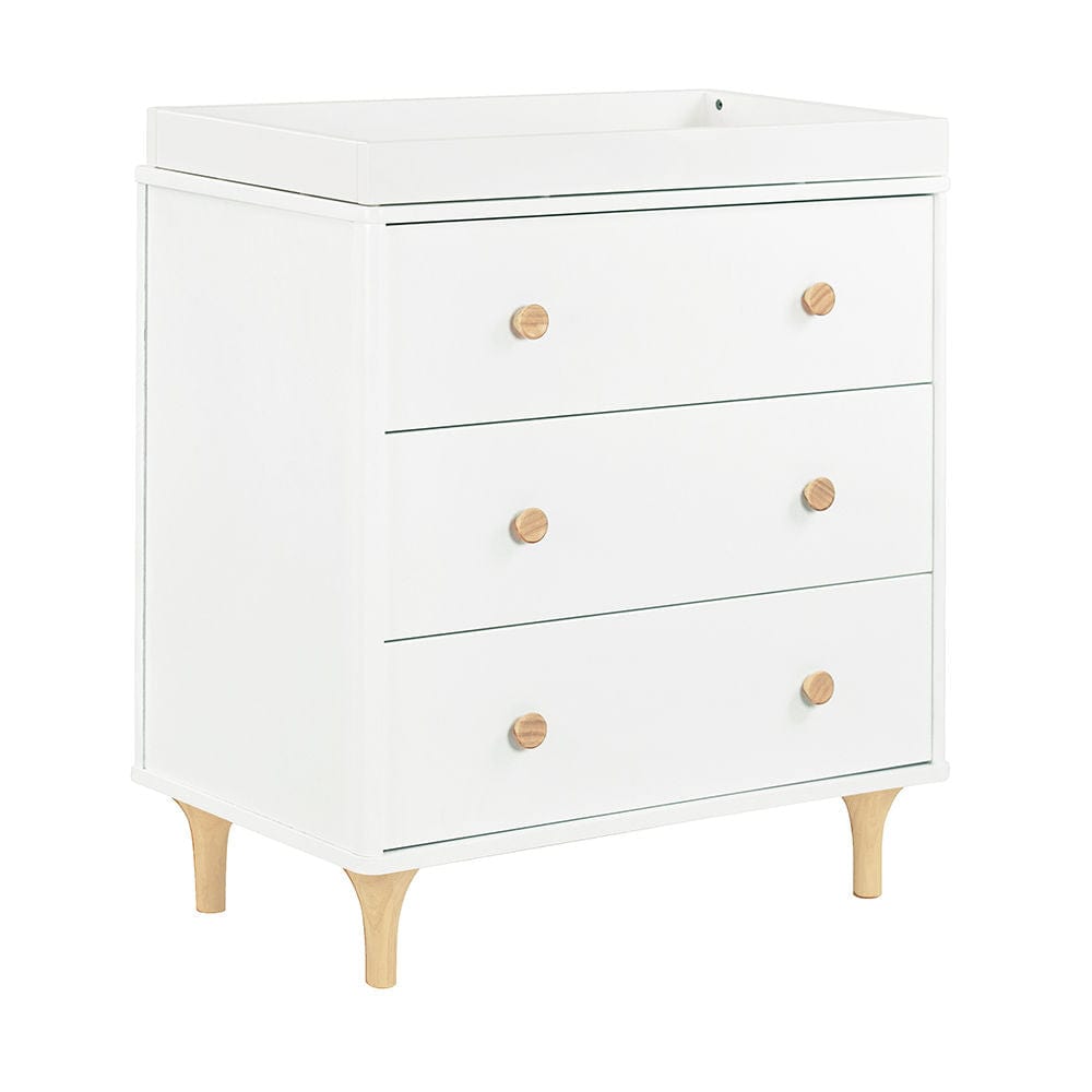 Babyletto change table White with Natural - Babyletto Lolly Dresser Babyletto Lolly 3-Drawer Changer Dresser