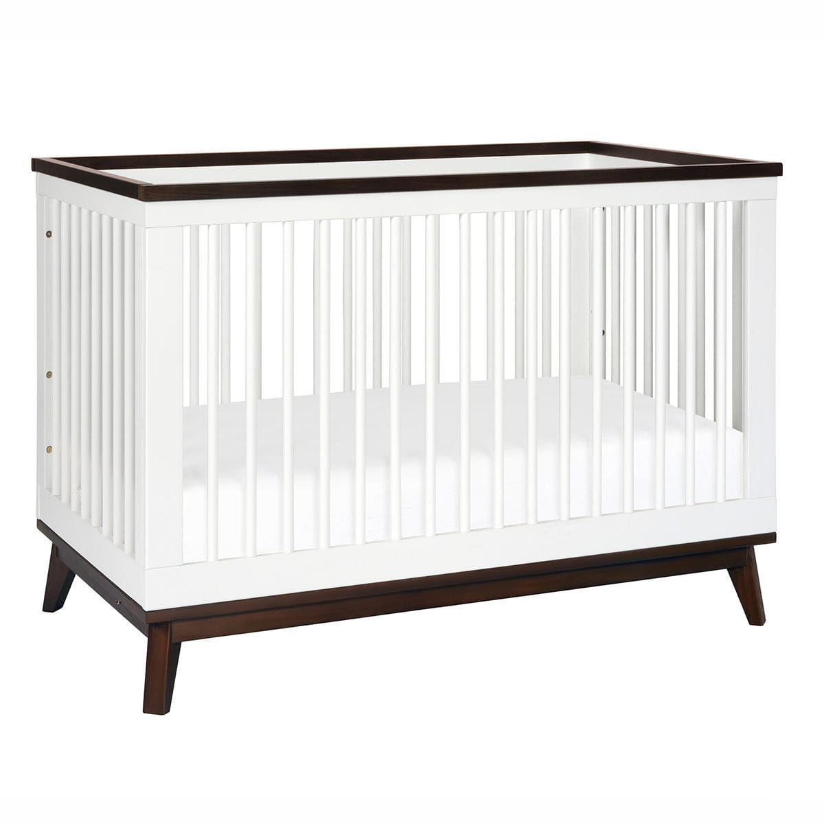 Babyletto crib White and Walnut - Babyletto Scoot Crib Babyletto Scoot 3-in-1 Convertible Crib