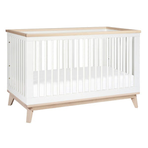 Babyletto crib White and Washed Natural - Babyletto Scoot Crib Babyletto Scoot 3-in-1 Convertible Crib