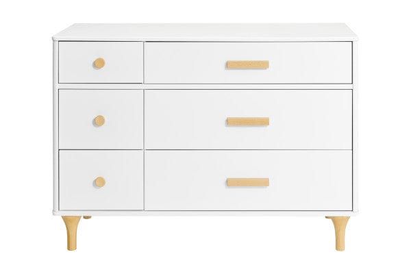 Babyletto double dresser Babyletto Lolly 6 Drawer Double Dresser - White with Natural