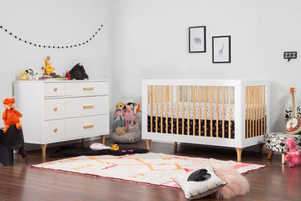 Babyletto double dresser Babyletto Lolly 6 Drawer Double Dresser - White with Natural
