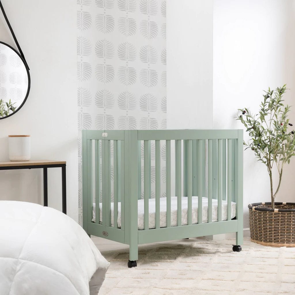 Babyletto mini crib Babyletto Origami Collapsible Mini Crib - Light Sage