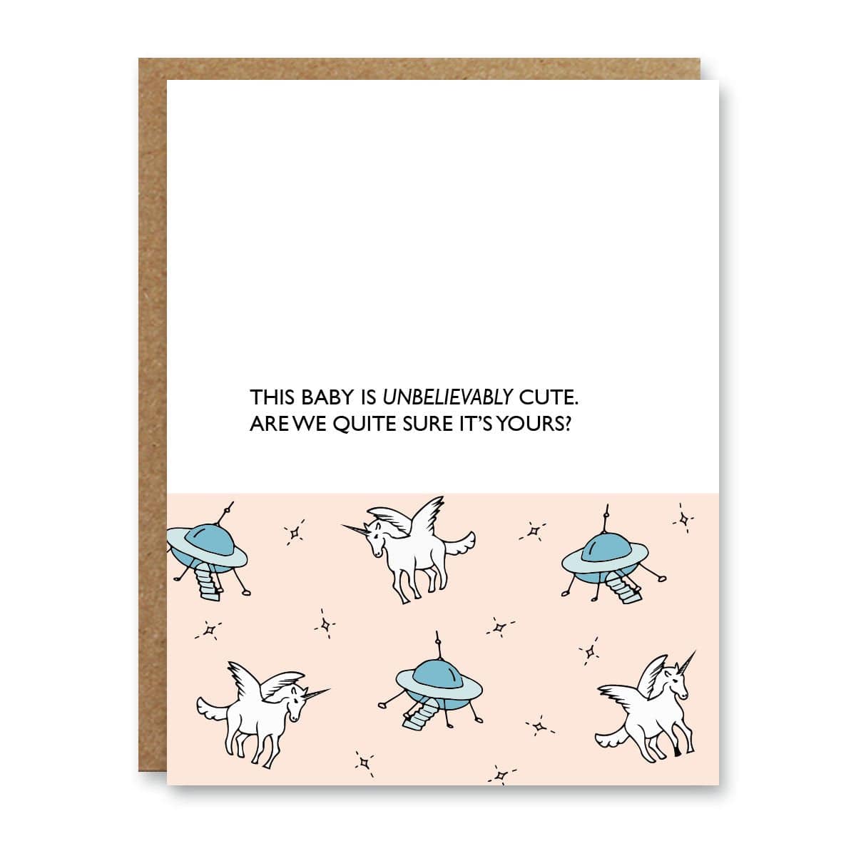 Boo To You Greeting Cards greeting card Boo To You 'This Baby Is Unbelievably Cute' Greeting Card