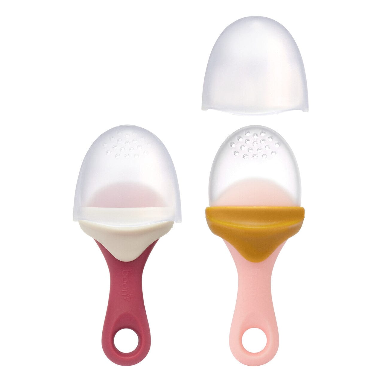 Boon feeder Boon PULP Silicone Teething Feeder 2 PK - PINK/Mustard and Mauve/Ivory