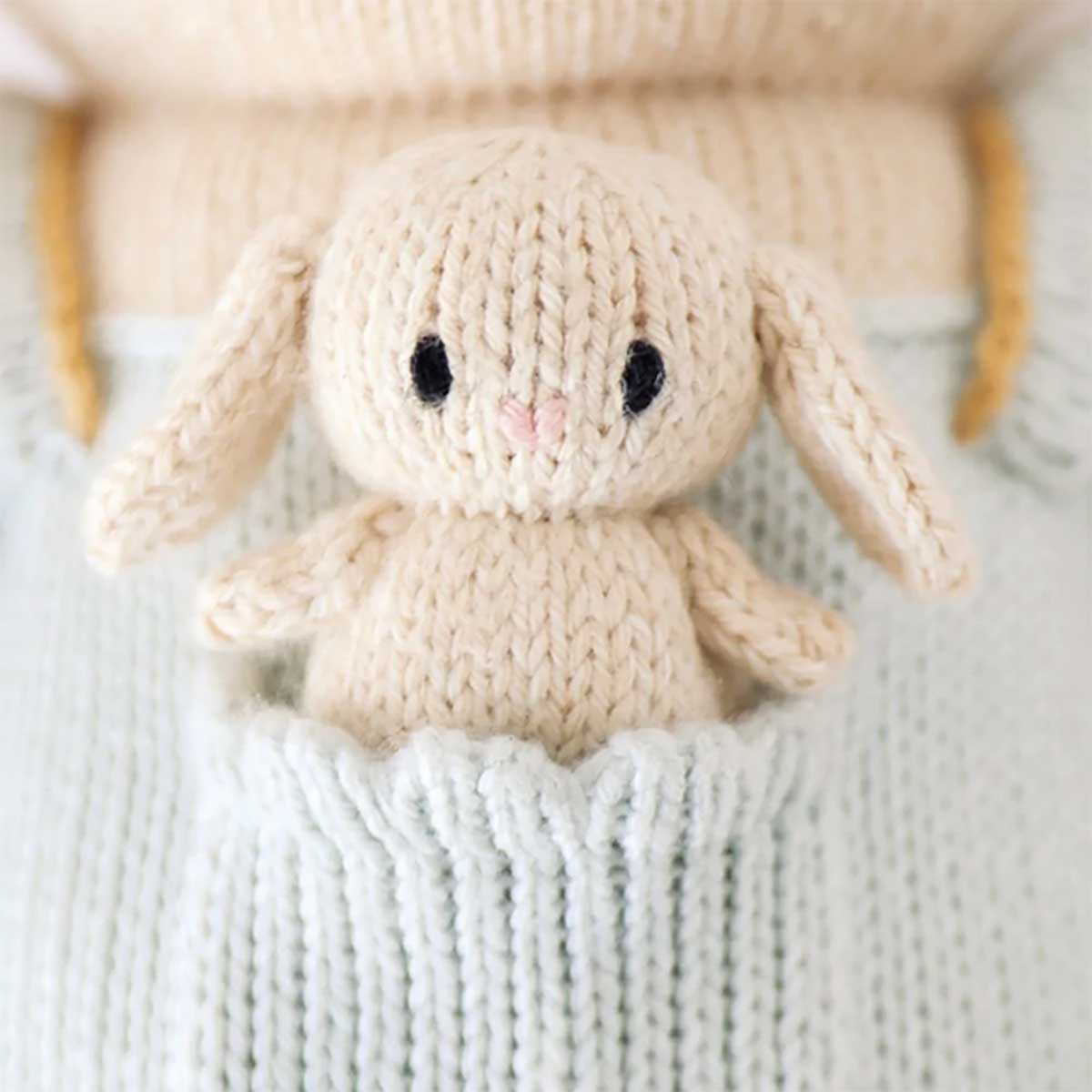 cuddle + kind Hand-Knit Doll Briar the Bunny - Detail 
