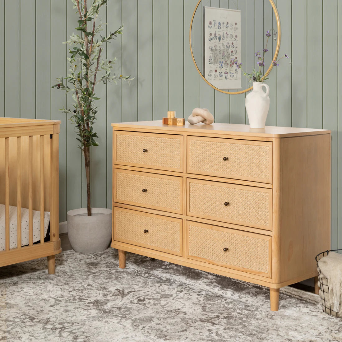 Honey / Honey Cane - Namesake Marin with Cane 6 Drawer Assembled Dresser 3