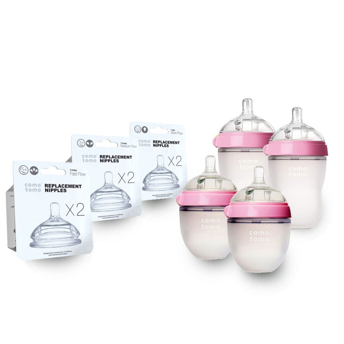 Comotomo baby bottle Comotomo Silicone Baby Bottle Bundle Set - Pink