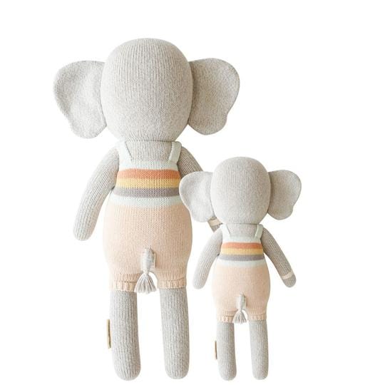 cuddle + kind Hand-Knit Doll - Evan the Elephant Back View