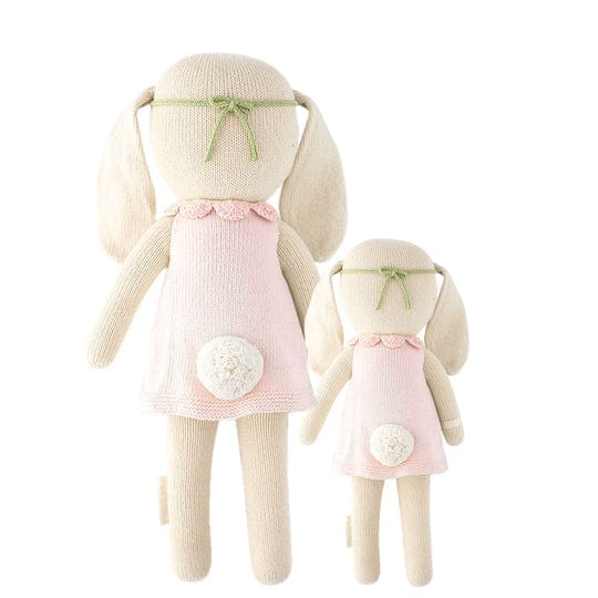 cuddle + kind Hand-Knit Doll - Hannah the Bunny (Blush) Back View