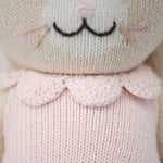 cuddle + kind Hand-Knit Doll - Hannah the Bunny (Blush) Collar Detail