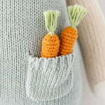 cuddle + kind Hand-Knit Doll - Henry the Bunny Carrot Detail