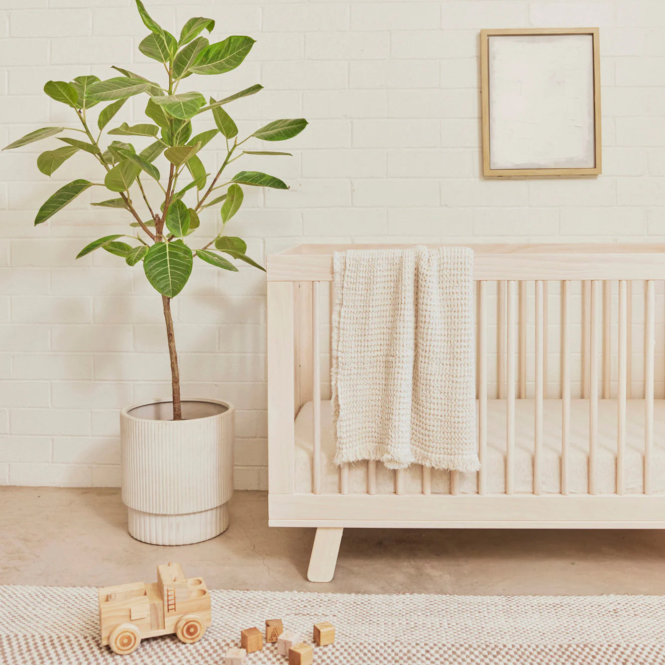 Babyletto Hudson 3-in-1 Convertible Crib Washed Natural Lifestyle