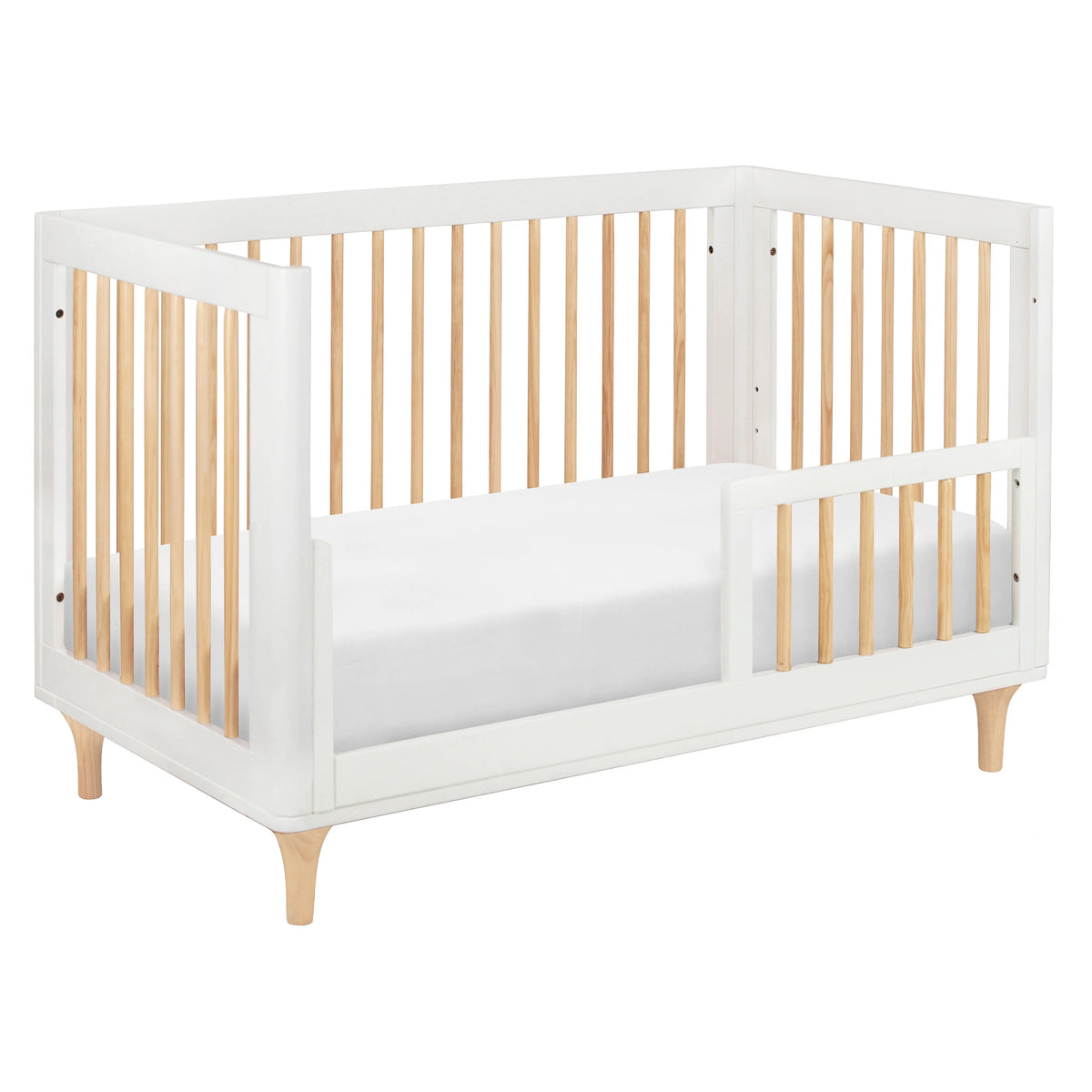 Babyletto Lolly 3-in-1 Convertible Crib - White / Natural Toddler Bed