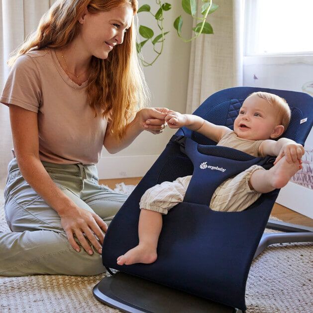Ergobaby 3-in-1 Evolve Bouncer - Midnight Blue Lifestyle 1