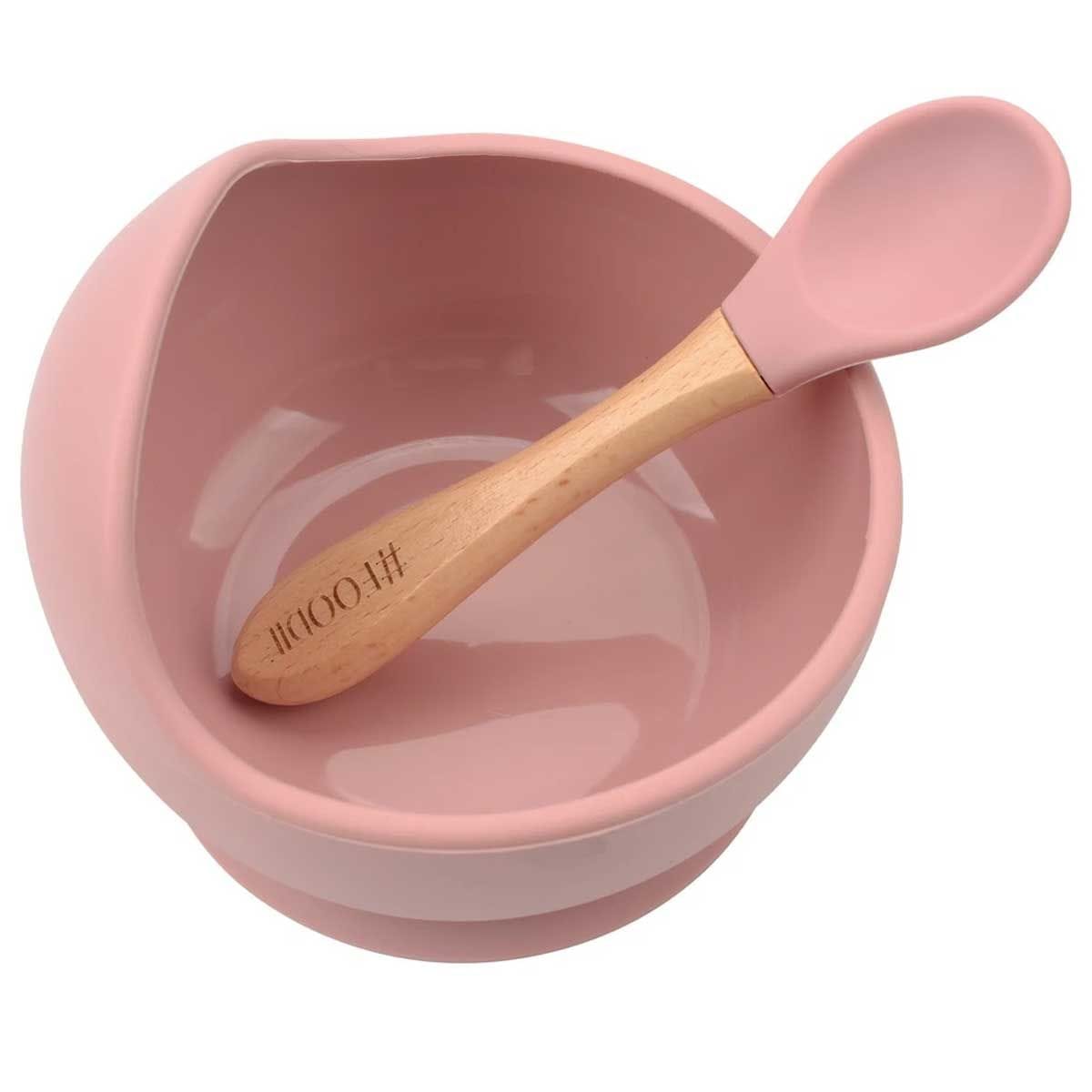 Glitter & Spice silicone bowl set Glitter & Spice Silicone Bowl & Spoon Set - Dusty Rose