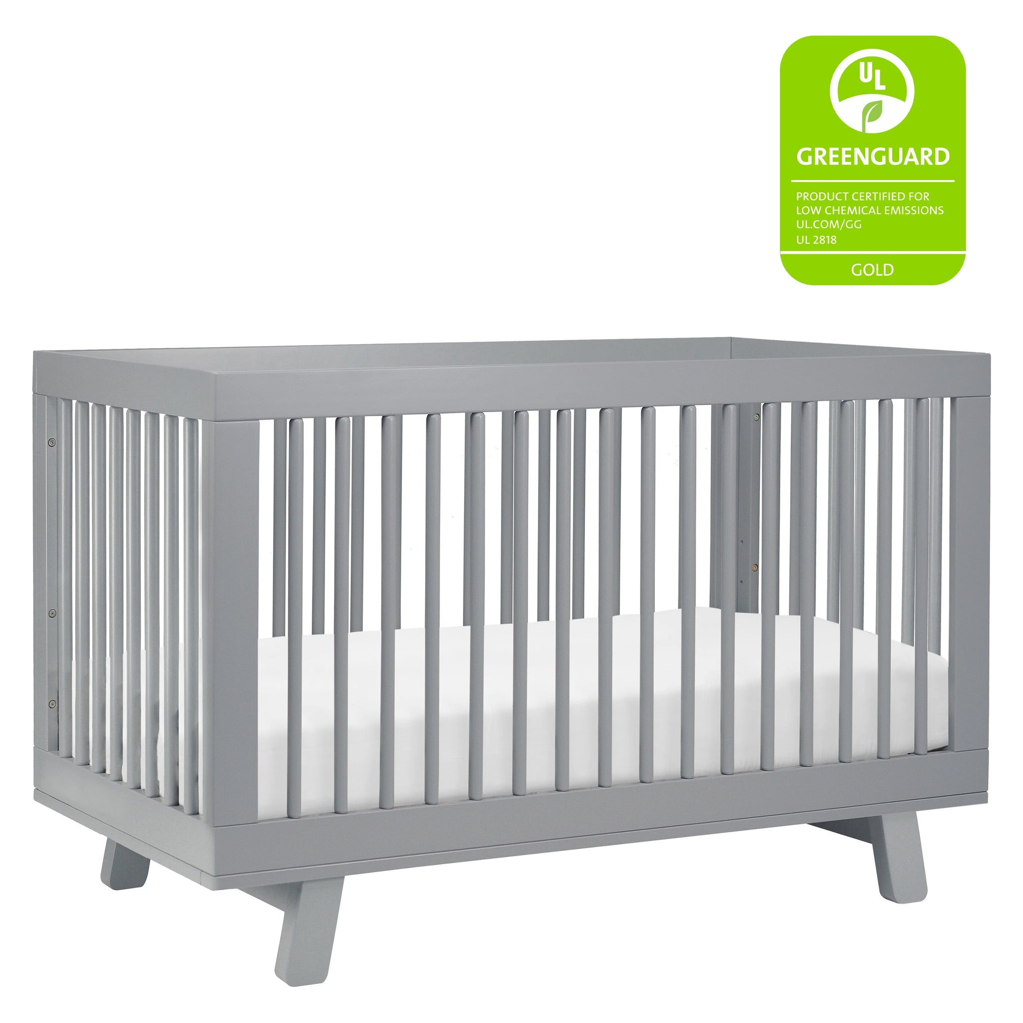 BABYLETTO Hudson 3 in 1 Convertible Crib GREY WHITE