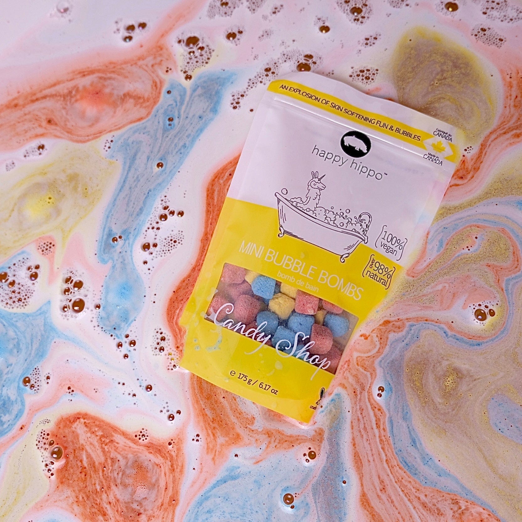 Happy Hippo Bath bubble bath Happy Hippo Mini Bubble Bombs - Candy Shop