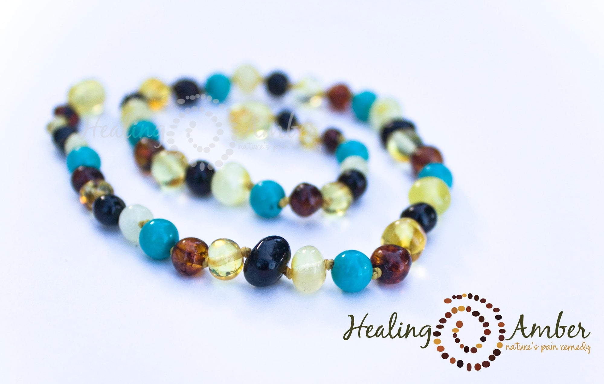 Healing Amber amber anklet 5.5 inch Healing Amber Baltic Amber Anklet/Bracelet - Multi Amber and Turquoise Gemstone