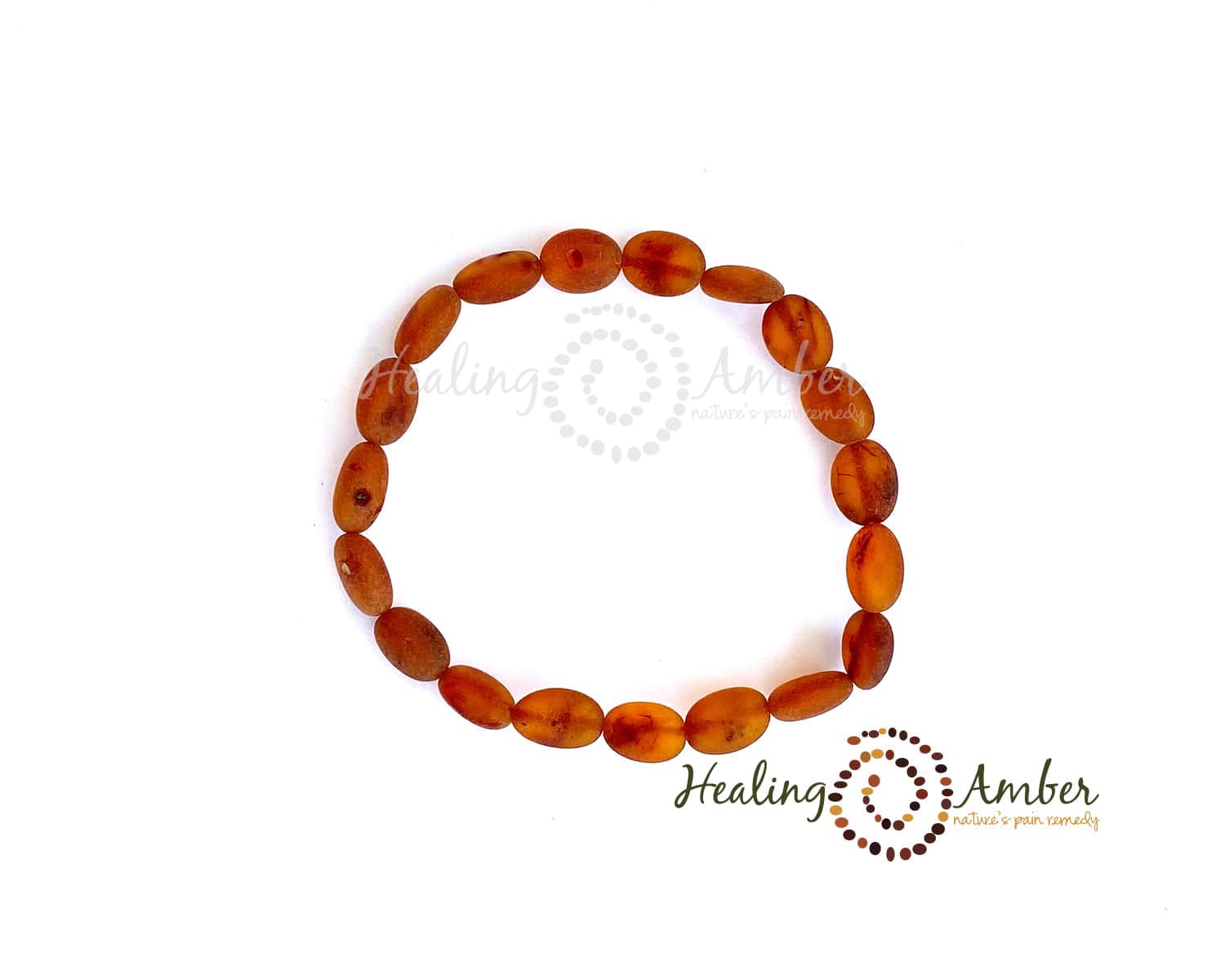 Healing Amber amber anklet 7.5 inch ( Adult Stretch Bracelet ) Healing Amber Baltic Amber Anklet/Bracelet - Raw Caramel