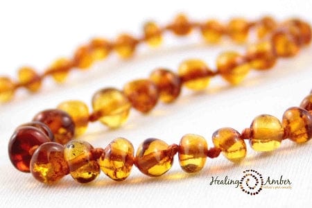 Healing Amber amber anklet Caramel 11" - Healing Amber Baltic Amber Necklace Healing Amber Baltic Amber Necklace - Caramel