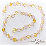 Healing Amber amber necklace 5.5 inch Healing Amber Baltic Amber Anklet/Bracelet - Liquid Gold and Rose Quartz