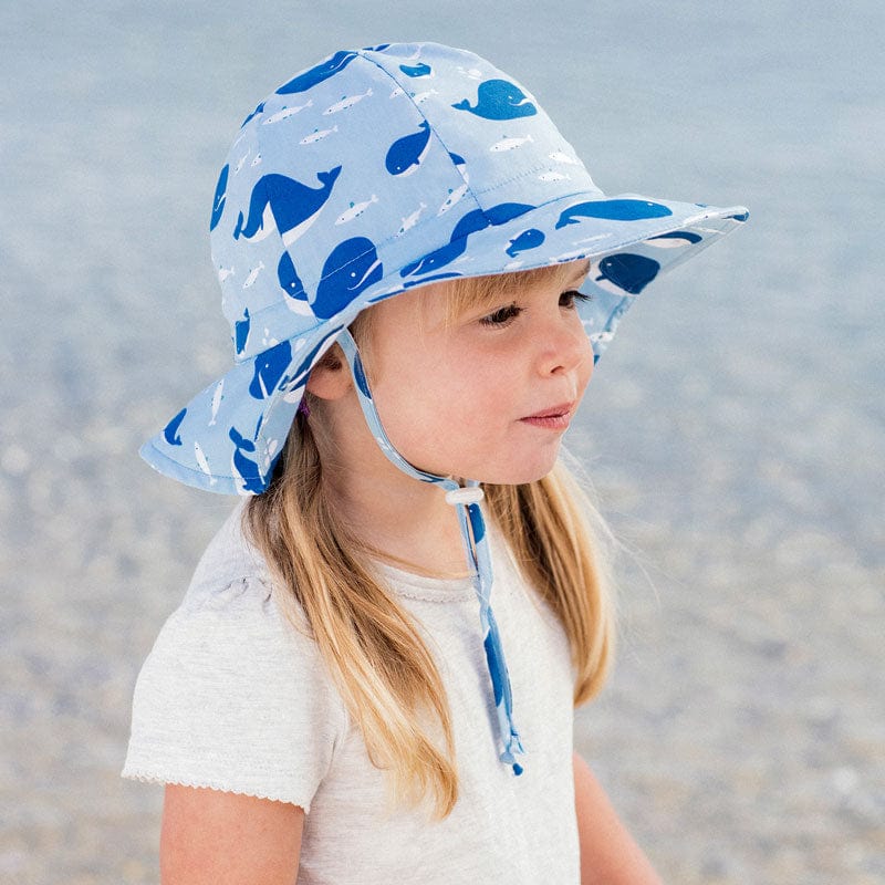 Jan & Jul hat Small Jan & Jul Gro-With-Me Sun Hat - Blue Whale
