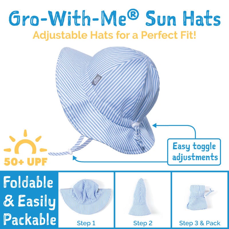 Jan & Jul Gro-With-Me Sun Hat - Beige Stripes