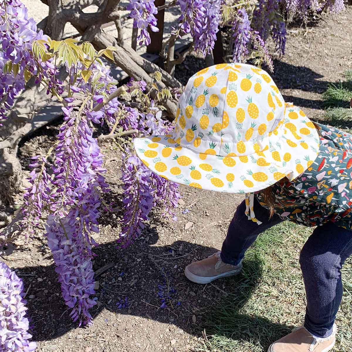 Jan & Jul hat Small Jan & Jul Gro-With-Me Sun Hat - Yellow Pineapple