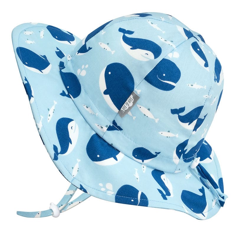 Jan & Jul hat Small Jan & Jul Gro-With-Me Sun Hat - Blue Whale