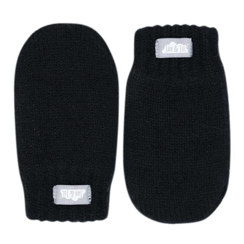 Jan & Jul mitts Small (0-9M) Jan & Jul Insulated Knitted Mittens - Black