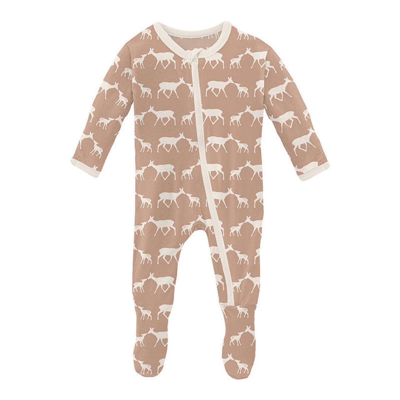 KicKee Pants Zippered Footie - Doe and Fawn