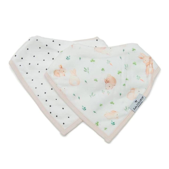 Loulou Lollipop bandana bib Loulou Lollipop Bandana Bib Set - Bunny Meadow