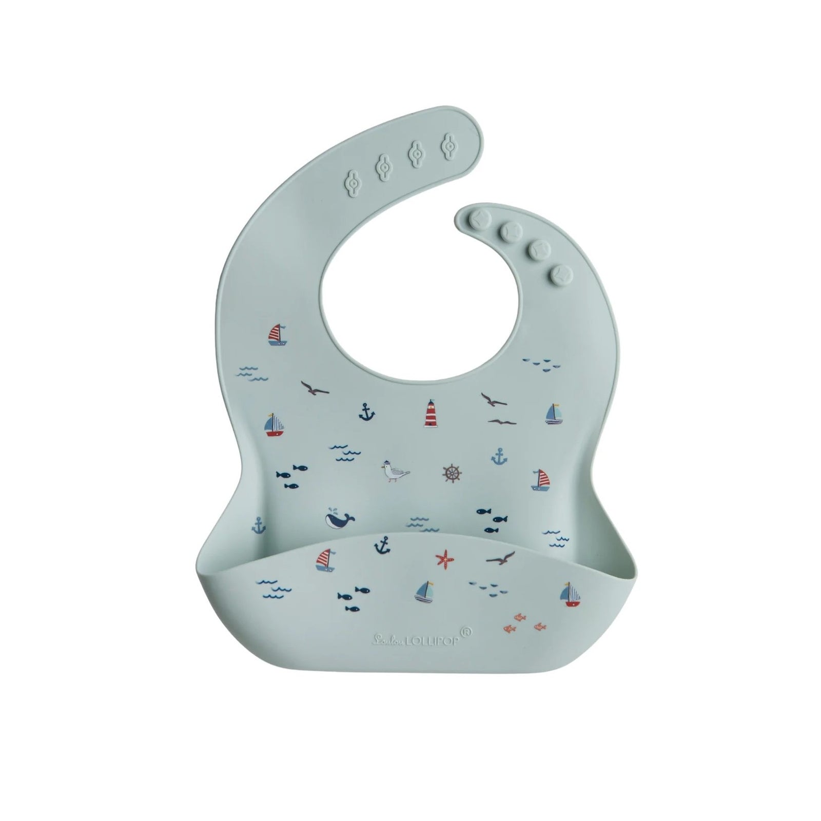 Loulou Lollipop Silicone Printed Bib - Sail
