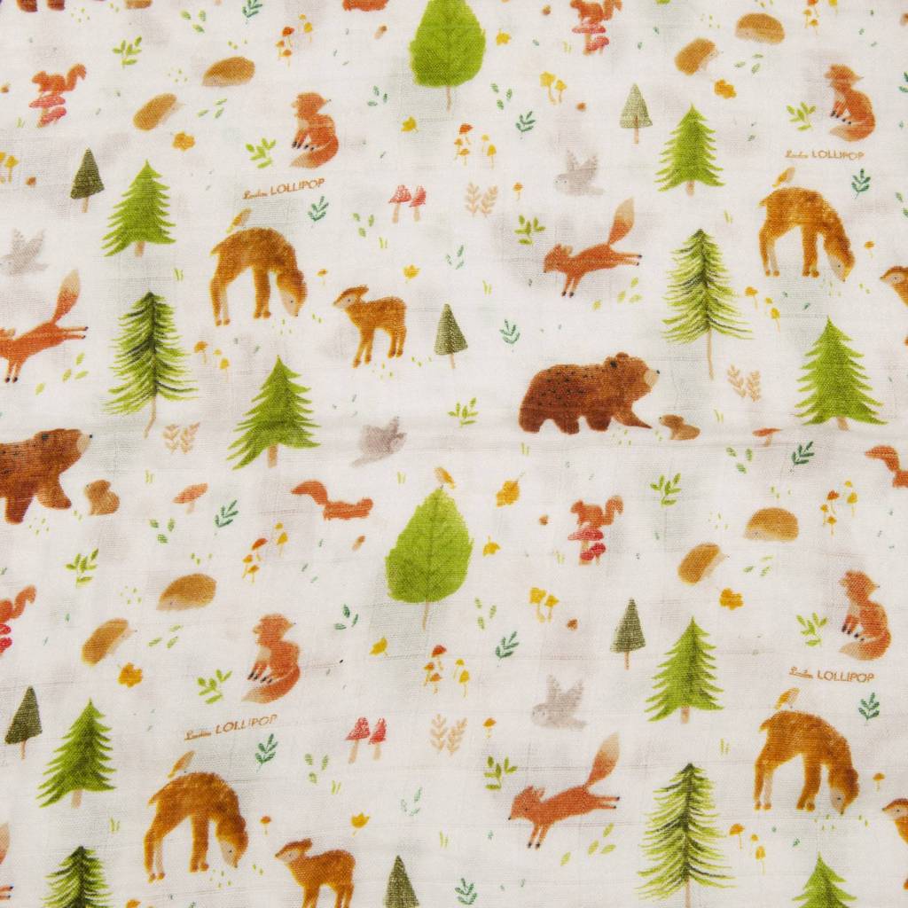 Loulou Lollipop swaddle Loulou Lollipop Luxe Muslin Swaddle - Forest Friends