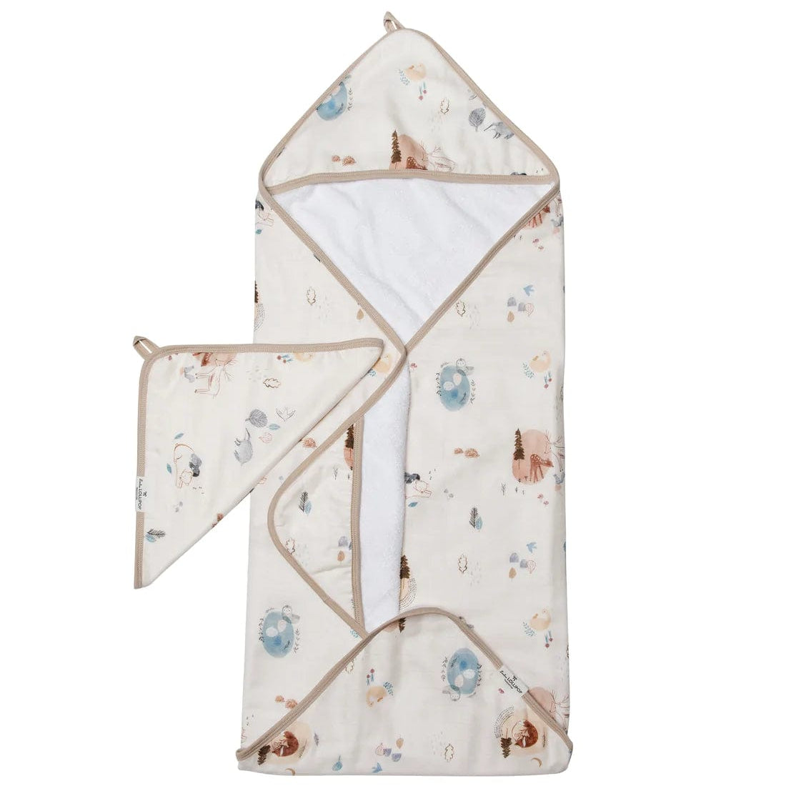 Loulou Lollipop towel set Loulou Lollipop Hooded Towel and Washcloth Set - Cozy Forest