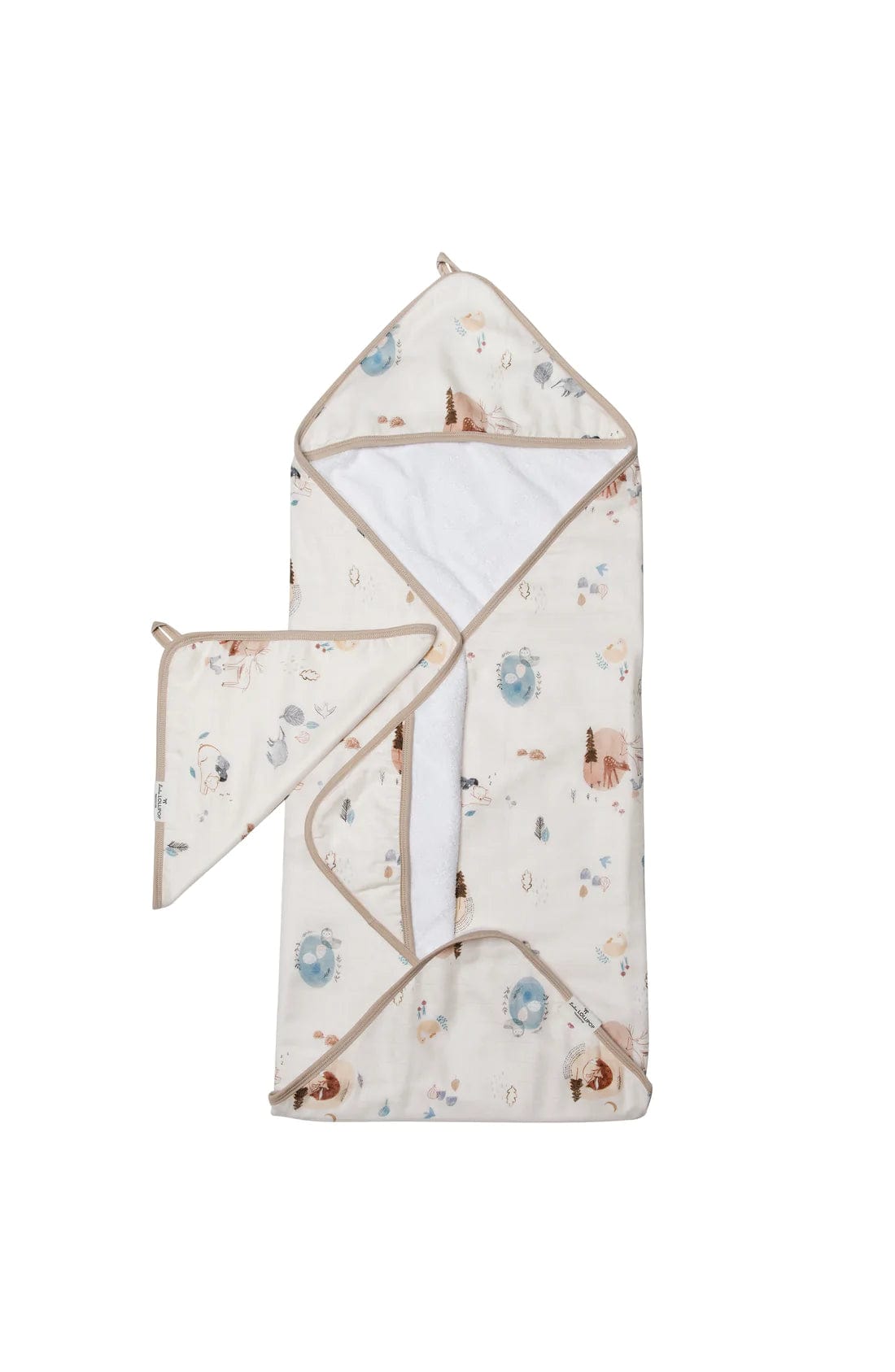 Loulou Lollipop towel set Loulou Lollipop Hooded Towel and Washcloth Set - Cozy Forest