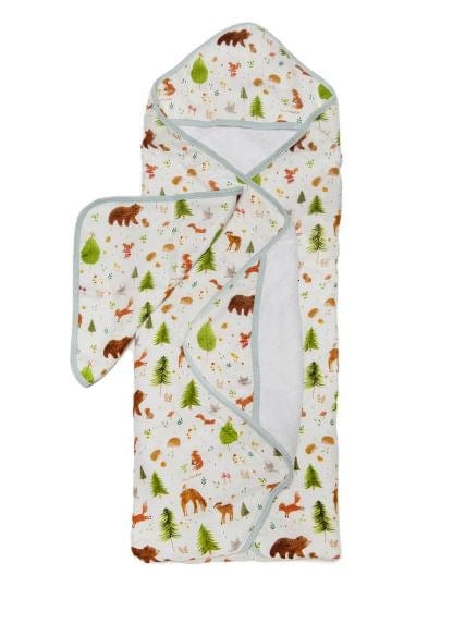Loulou Lollipop towel set Loulou Lollipop Hooded Towel and Washcloth Set - Forest Friends