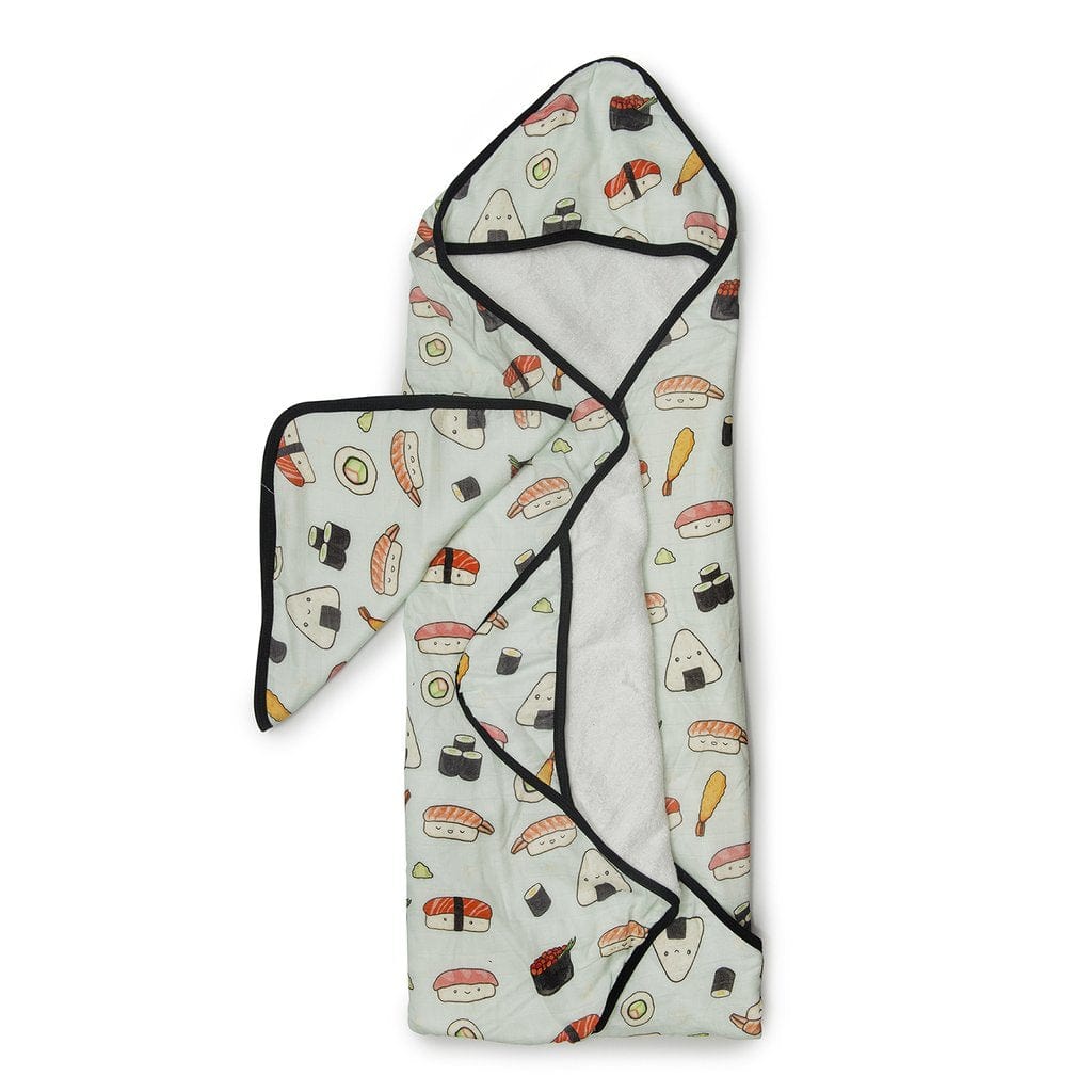 Loulou Lollipop Hooded Towel and Washcloth Set - Sushi