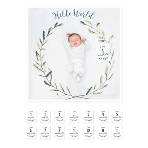 lulujo swaddle blanket Lulujo Baby's First Year Blanket and Card Set