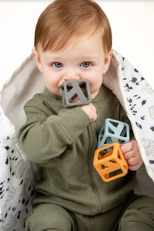 Malarkey Kids teething toy Malarkey Kids Stack N Chew Mini Cubes - Earthy