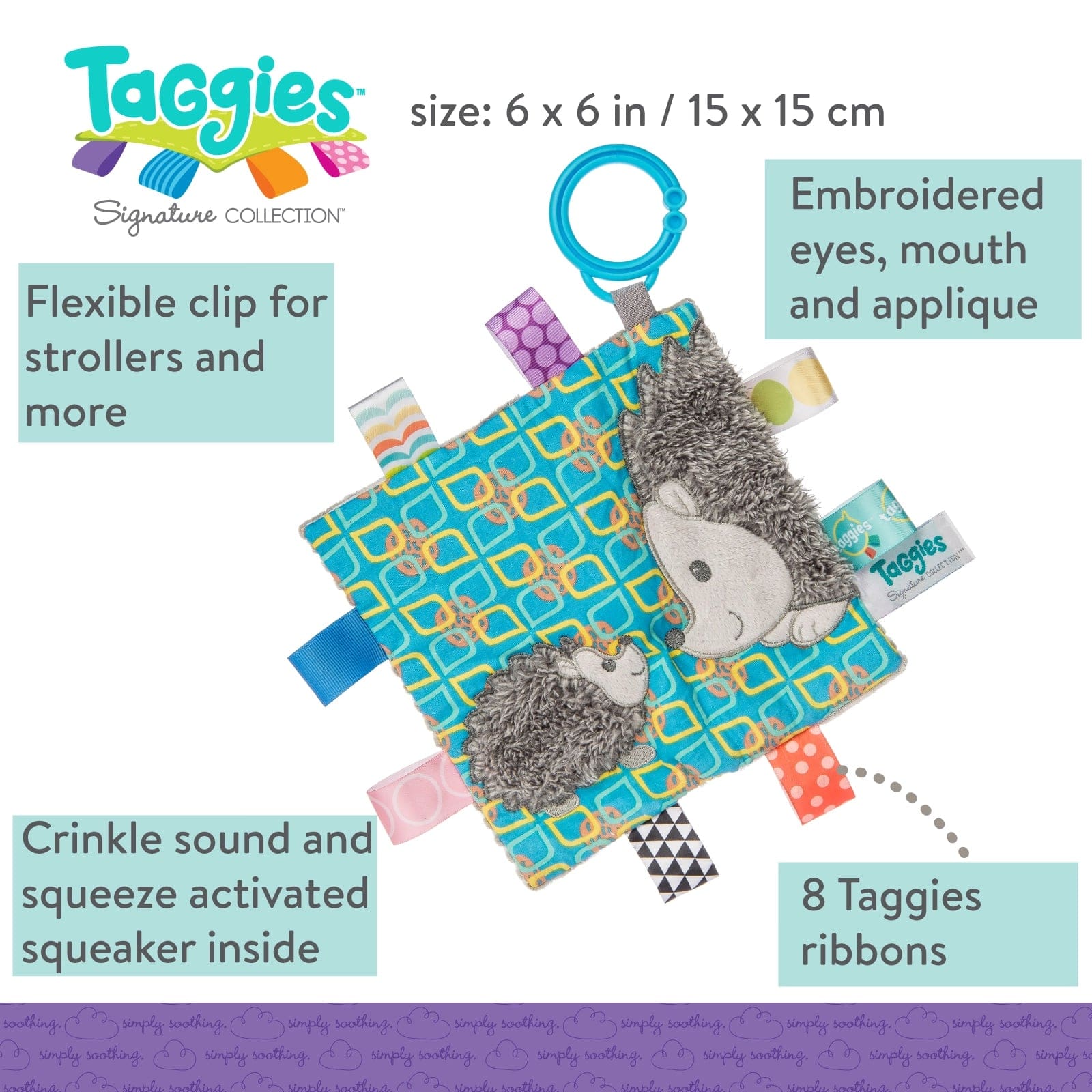 Mary Meyer crinkle cloth Mary Meyer Baby Taggies Crinkle Me - Heather Hedgehog
