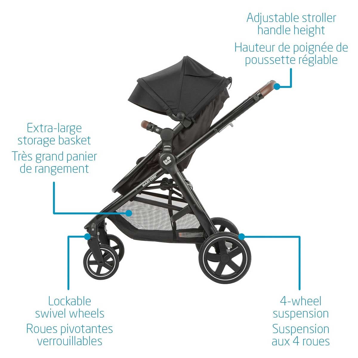 Maxi-Cosi stroller travel system Maxi-Cosi Zelia Max 5-in-1 Modular Travel System - Northern Grey