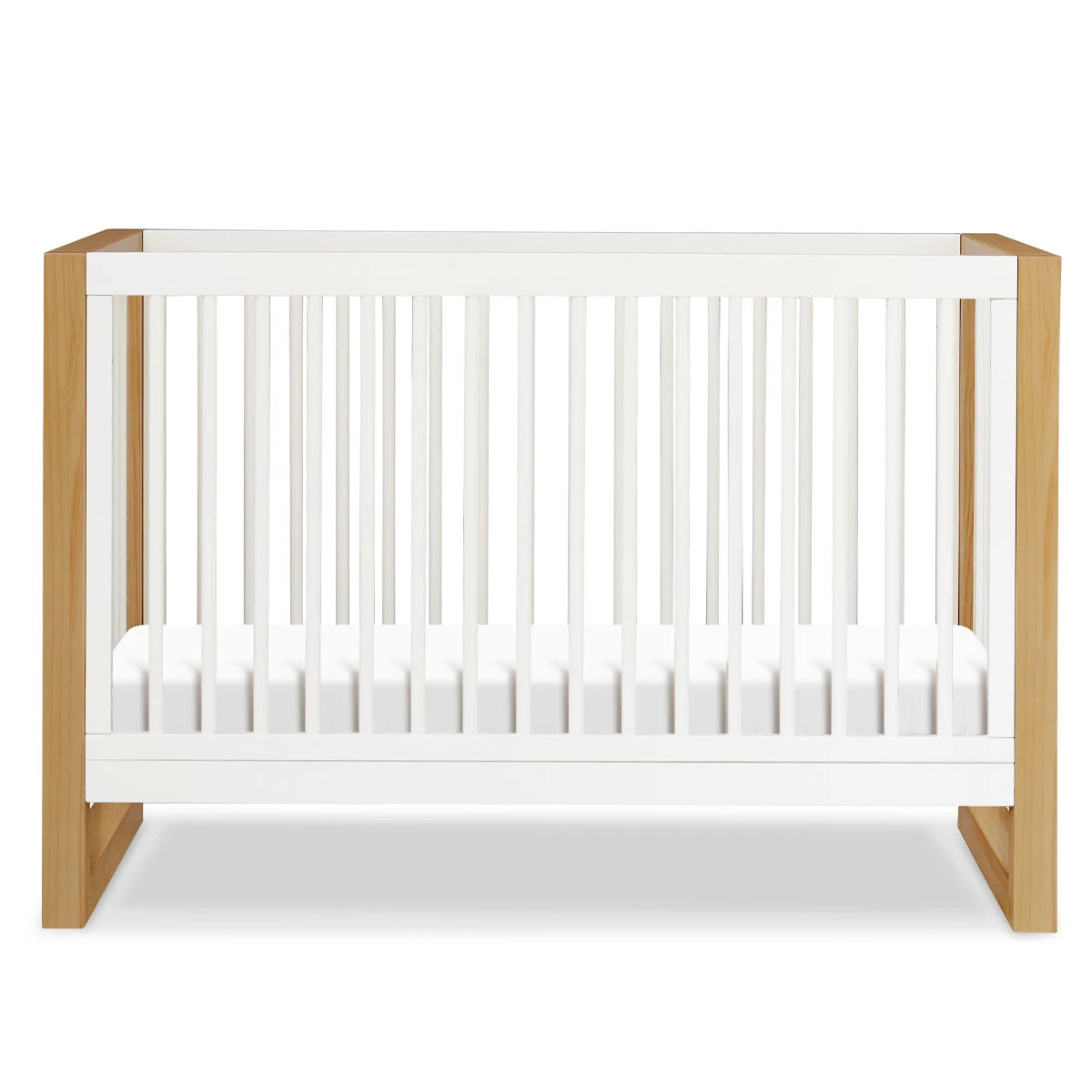 Warm White / Honey - Namesake Nantucket 3-in-1 Convertible Crib with Toddler Bed Conversion Kit 2