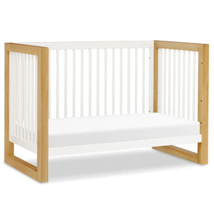 Warm White / Honey - Namesake Nantucket 3-in-1 Convertible Crib with Toddler Bed Conversion Kit Daybed
